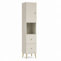 Colonne de rangement cuisine beige en panneaux de particules 180 x 40 x 40 cm
