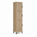 Armoire de cuisine rectangulaire 3 portes chêne clair en panneaux de particules 40 x 35 x 180 cm
