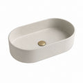 Lavabo à poser ovale beige en résine minérale 60 x 35 x 15 cm