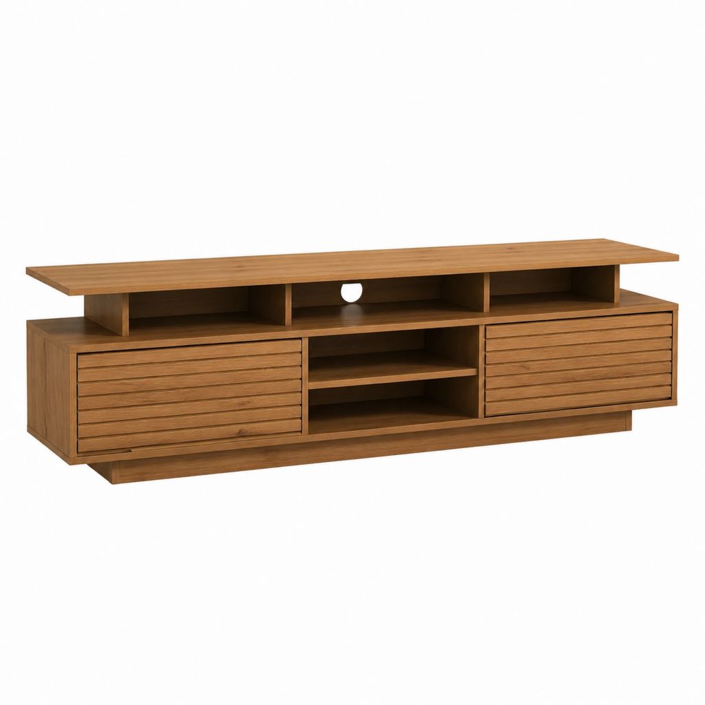 Meuble TV en teck massif marron rectangulaire 180 x 45 x 60 cm