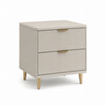 Table de chevet 2 tiroirs beige en panneaux MDF 50 x 40 x 60 cm